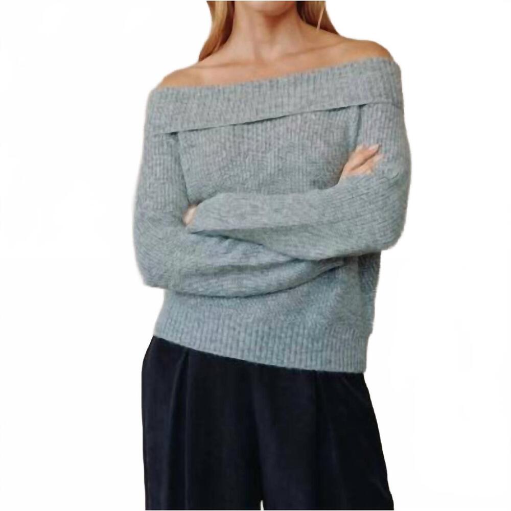 NEW BELLA DAHL off shoulder sweater in heather grey